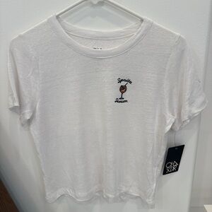 Chaser Spritz Season Embroidered Linen Tee Women's SMALL